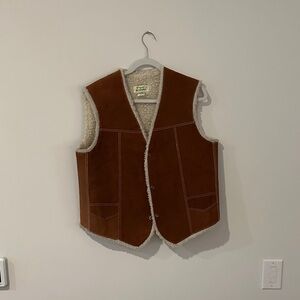 Genuine Leather Lined Jacket - Cream Sherpa Lining